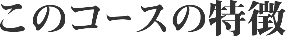 このコースの特徴